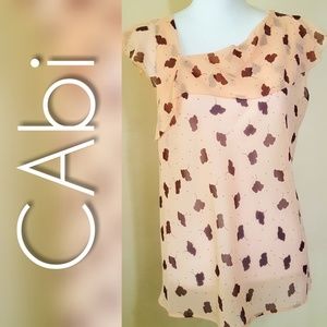 ⬇️CAbi Top Sheer Play Fall Me Ruffle NWT Sz M